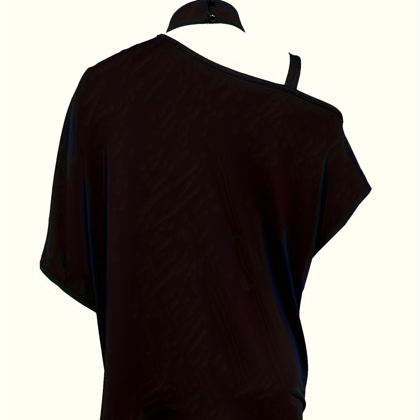 One-Shoulder Abstract Face Printed T-Shirt
