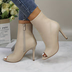 Metallic Stiletto Boots Dance Party Shine