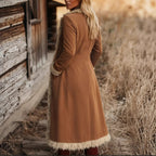 Retro Suede Edge Long Wind Jacket