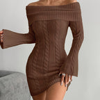 Knit Off Shoulder Bodycon Dress