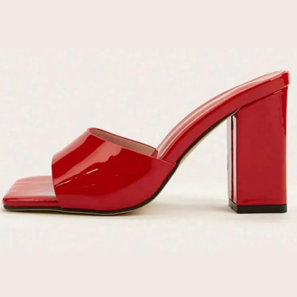 Square Toe Block Heels Sandals