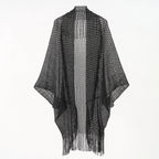Shawl Gold And Silver Silk Split Shawl Vacation Bikini Blouse