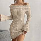 Knit Off Shoulder Bodycon Dress
