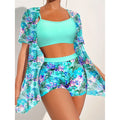 Flattering High‑Waist Slimming Bikini Three‑Piece Set