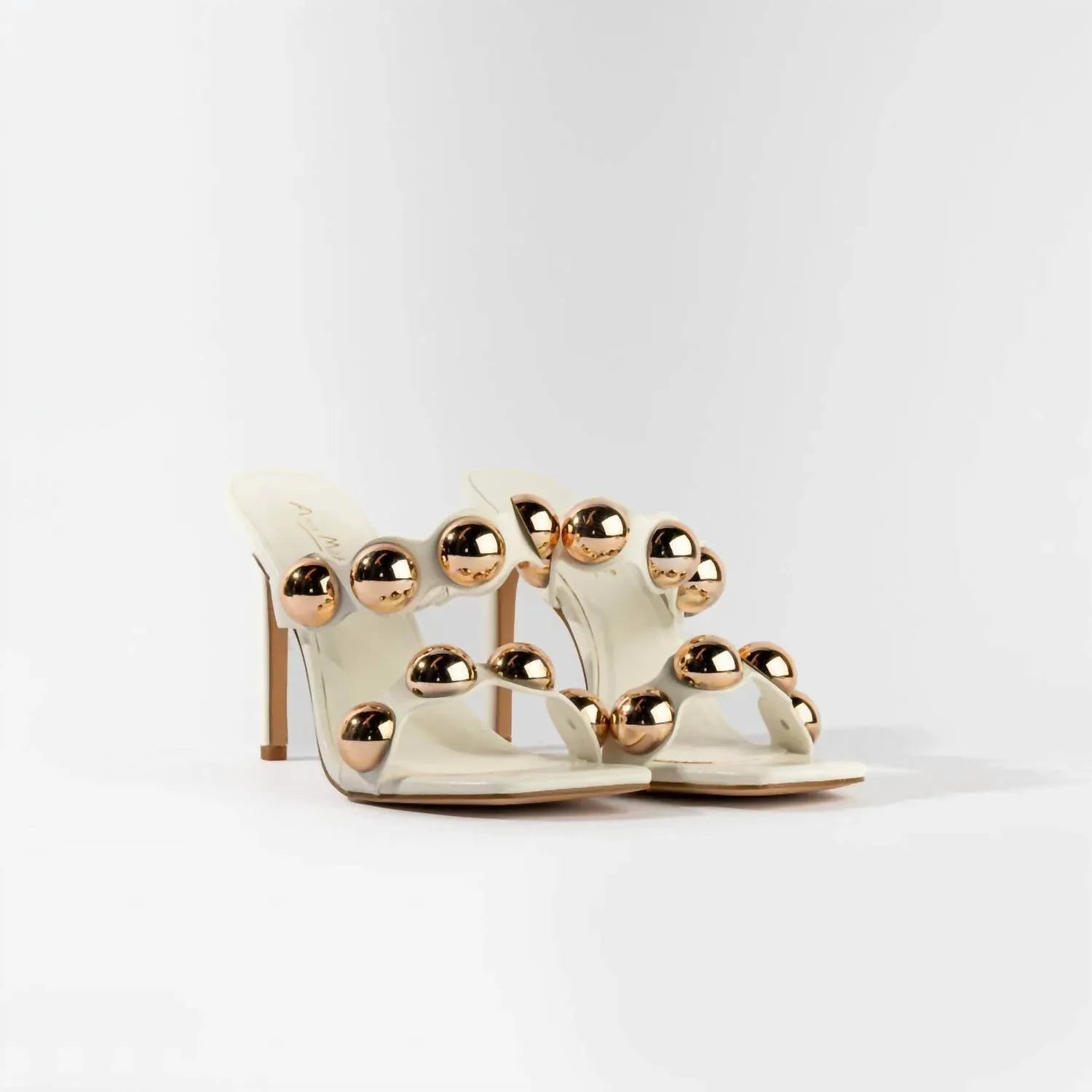 Women's Dome Stud Double Strap Heeled Sandal