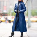Luxury Faux Leather Long Coat