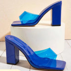 Square Toe Block Heels Sandals