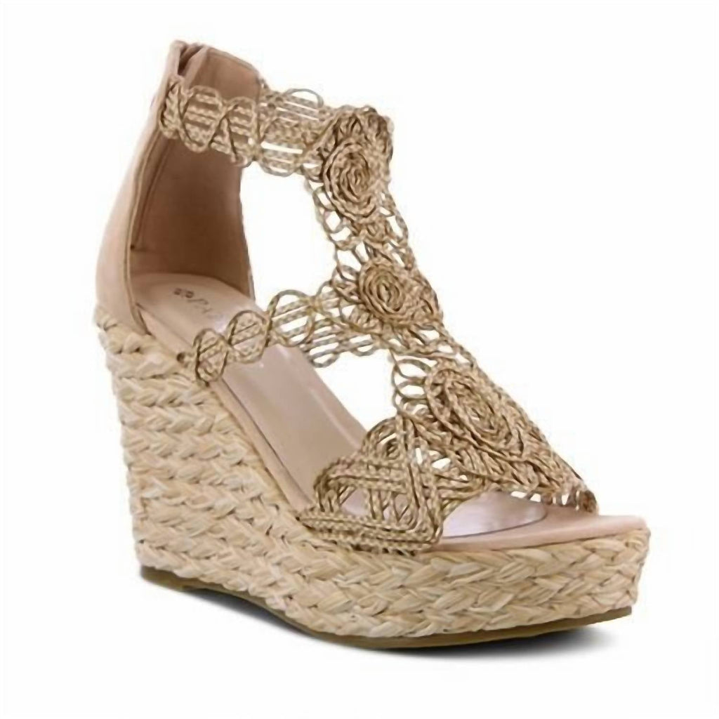 Beige Closed-back Wedge Sandal