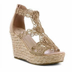 Beige Closed-back Wedge Sandal