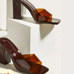 Square Toe Block Heels Sandals