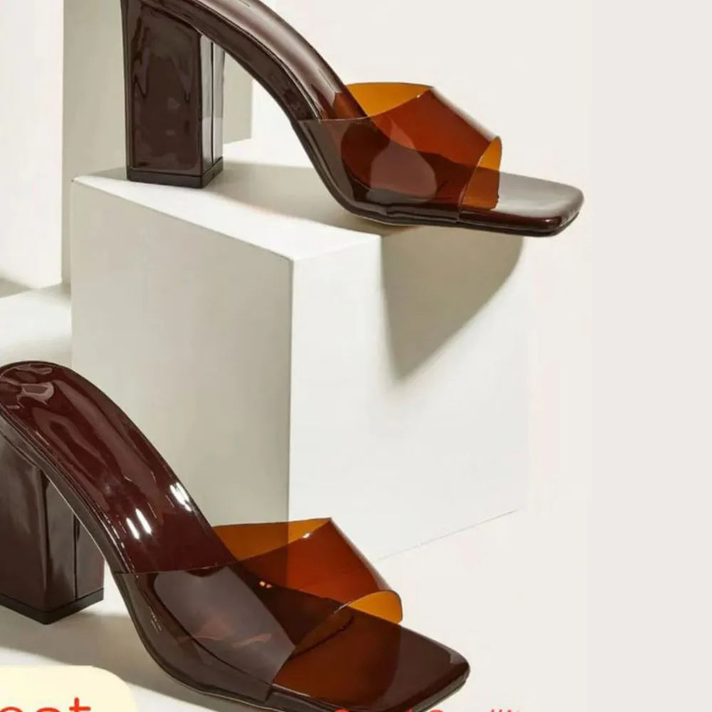 Square Toe Block Heels Sandals