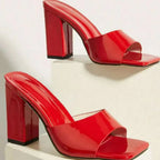 Square Toe Block Heels Sandals