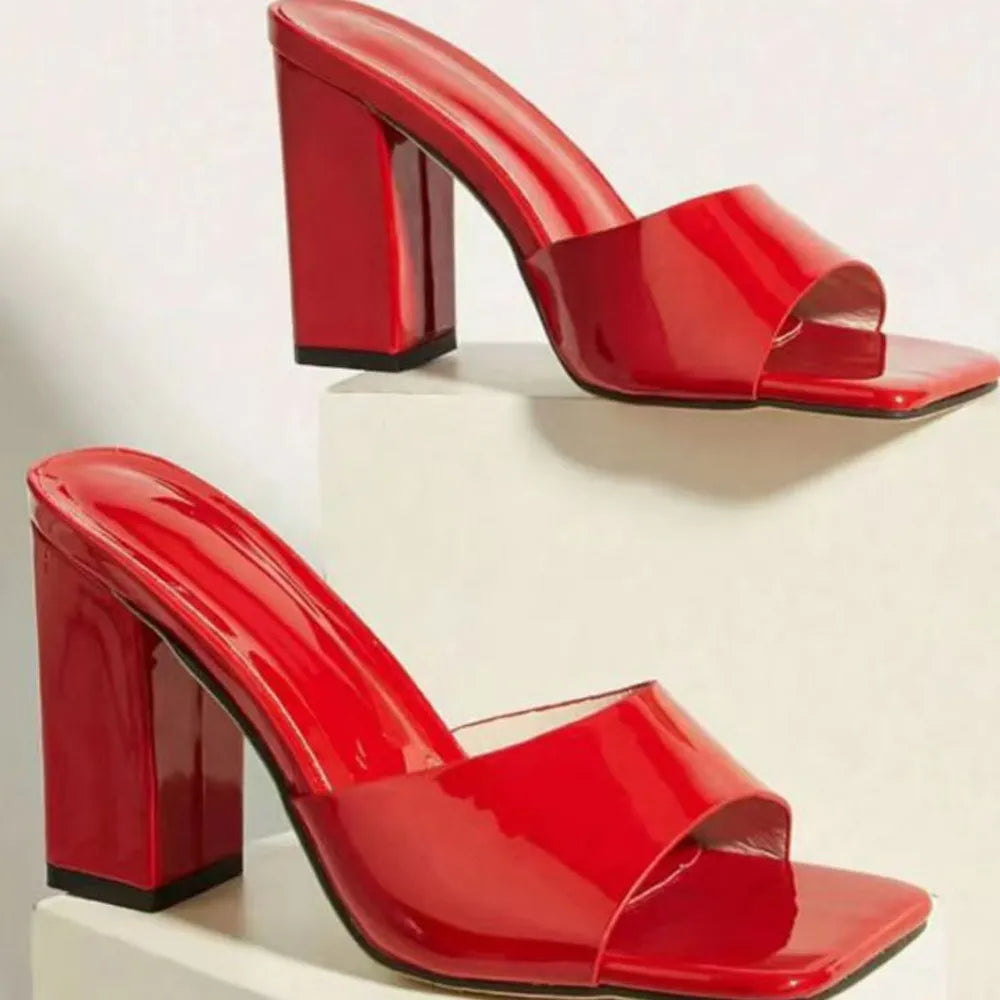 Square Toe Block Heels Sandals