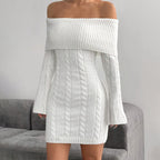 Knit Off Shoulder Bodycon Dress
