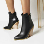 Coffee Rain Boots : With Snake Print High Heel