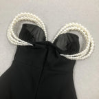 Sexy Off Shoulder Pearl Maxi Long Bandage Body Dress