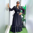 African Dashiki Chiffon Maxi Dress