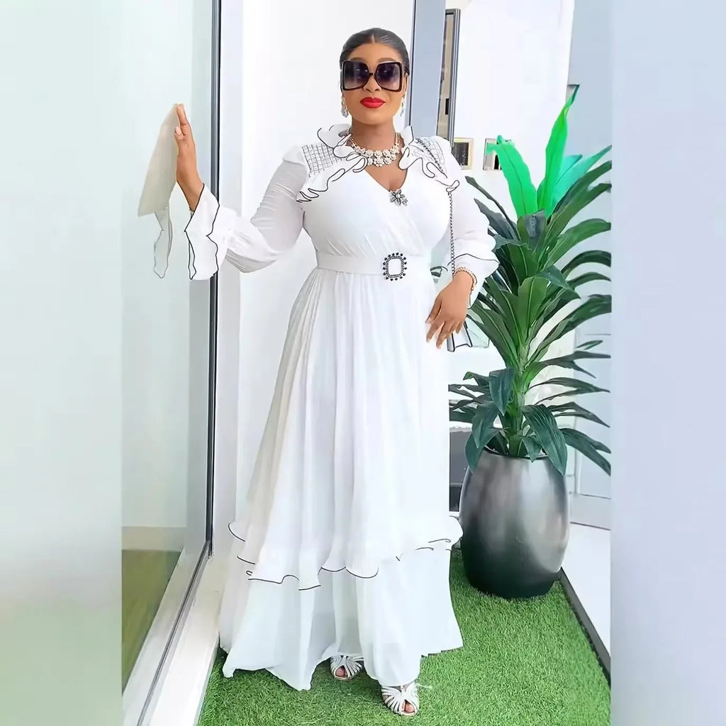 African Dashiki Chiffon Maxi Dress