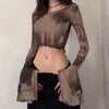 Tye-die Long Sleeve O-neck T-shirt