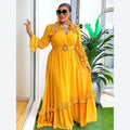 African Dashiki Chiffon Maxi Dress