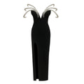 Sexy Off Shoulder Pearl Maxi Long Bandage Body Dress