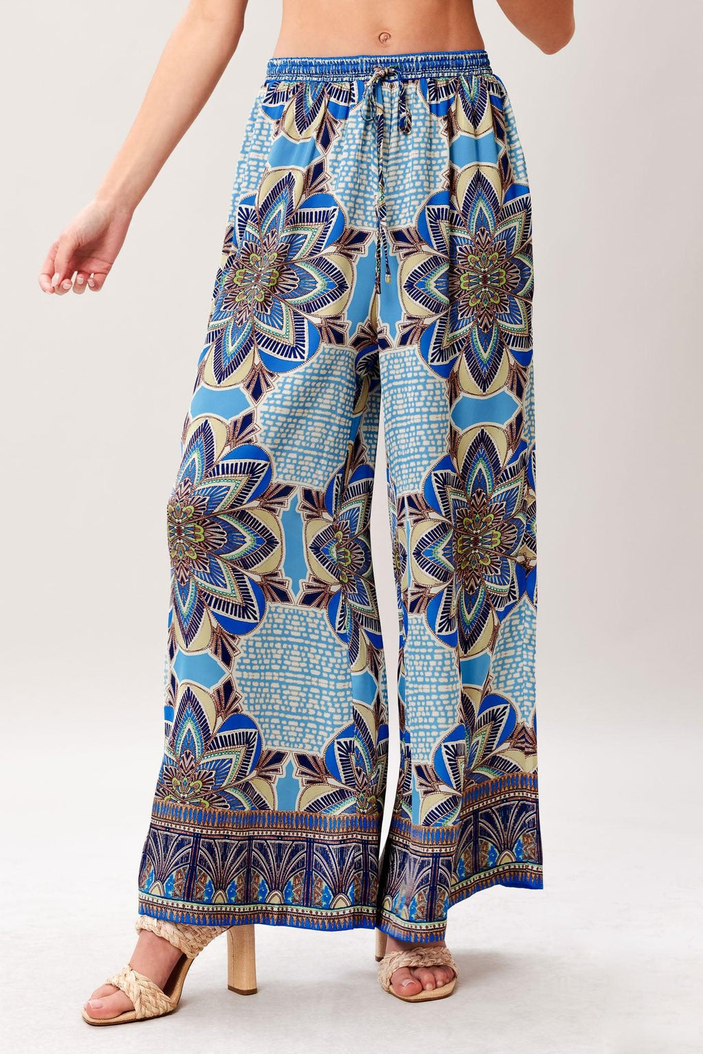 WOVEN SCARF TOP AND PANT SET