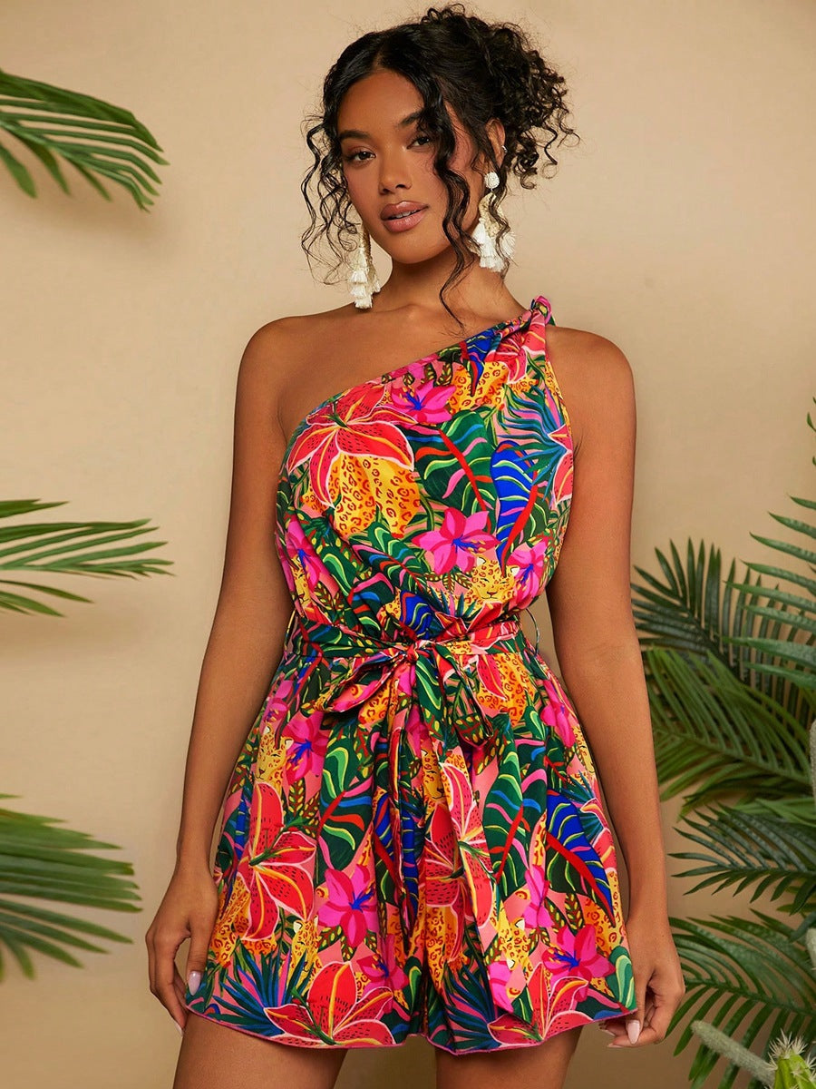 Summer Colorful Sexy off Shoulder Dress
