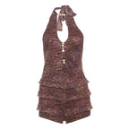 Halter Backless Hollow Out Cutout out Romper