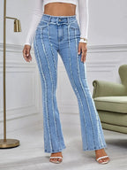 Slightly Flared Wadding Edge Jeans