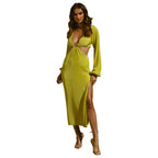 Cropped Outfit Sexy Slit Dress