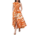 Printed Dress One Shoulder Sleeveless Dress