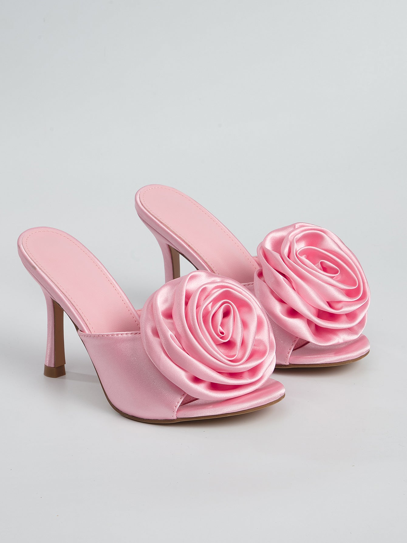 Low Cut Shoe Open Toe Floral Stiletto Heel Sandals
