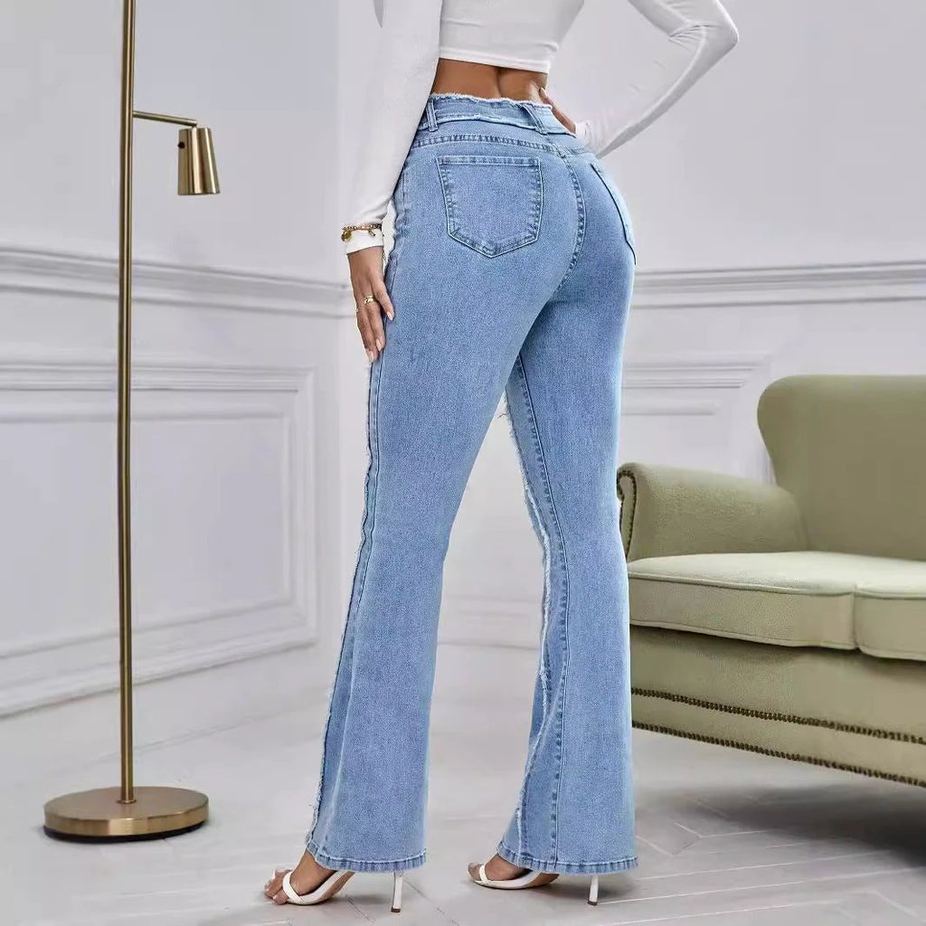 Slightly Flared Wadding Edge Jeans