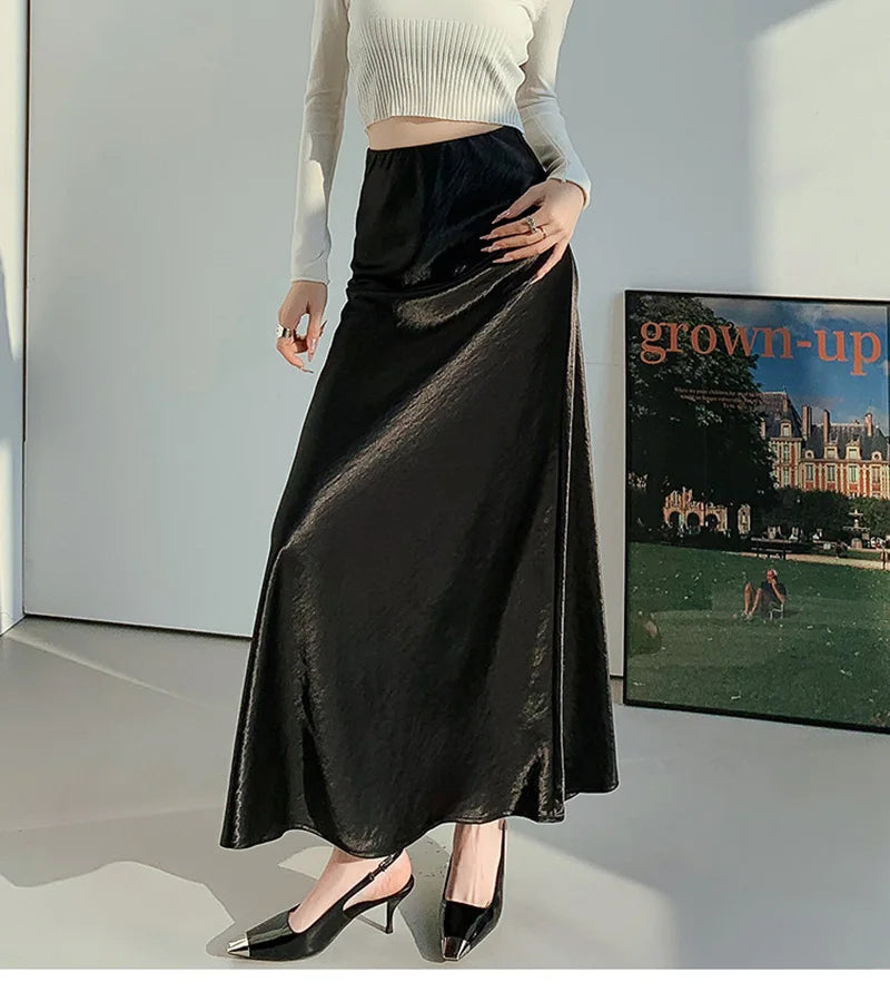 Chic Satin Sweet Trumpet Long Skirts