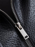 Pebble Faux Leather Jacket Motorcycle Style