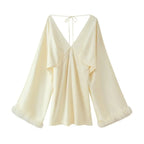 Feather Trim Skirt Dress