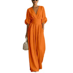 High Waist V-neck Jumpsuits Sexy Outfit