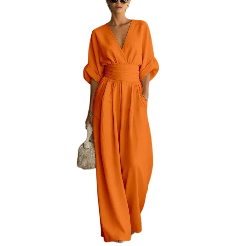 High Waist V-neck Jumpsuits Sexy Outfit