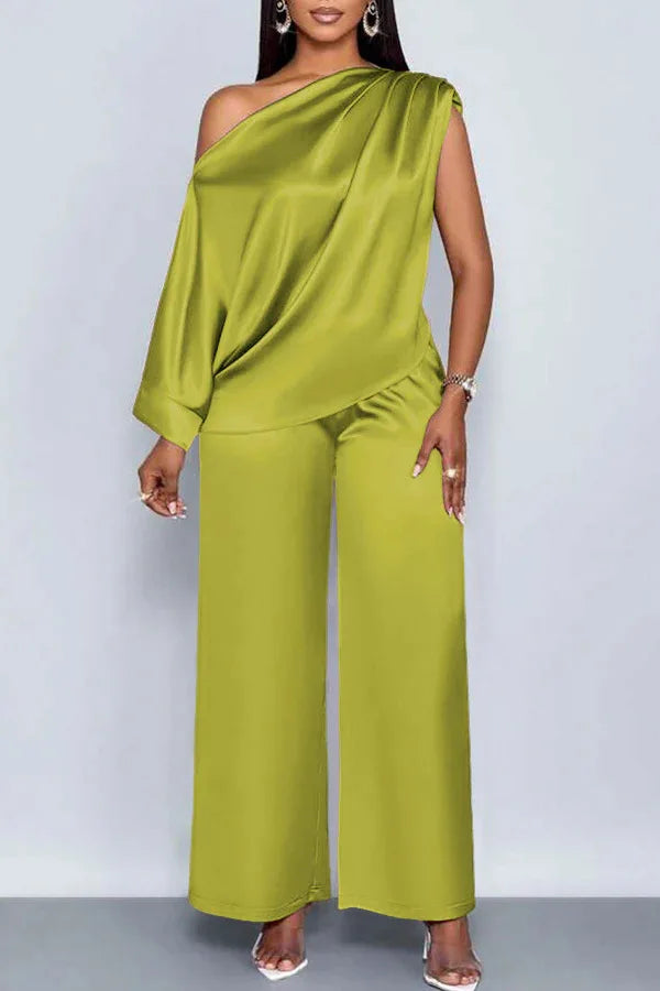 Satin Two-piece Set Luxurious Sports Suit