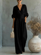 High Waist V-neck Jumpsuits Sexy Outfit