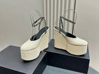 Grass Woven Wedge Heel Thick Soled High Heels Sandals