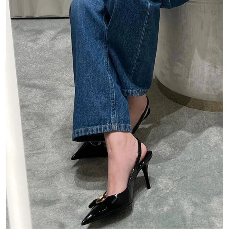 Pointed French Bow Light Mouth Heels