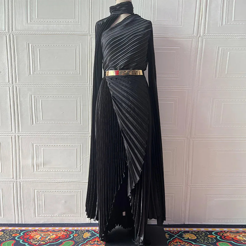 Elegant Party Batwing Sleeve Shawl Split Long Dresses