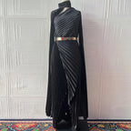 Elegant Party Batwing Sleeve Shawl Split Long Dresses