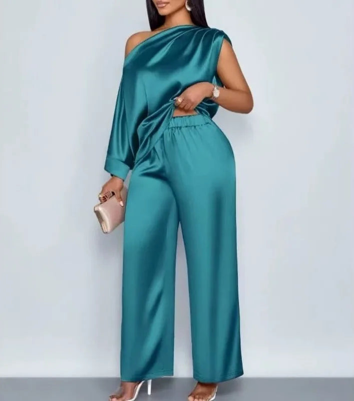 Satin Two-piece Set Luxurious Sports Suit