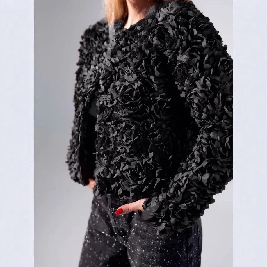 Sweet Versatile Baseball Floral Short Jacket