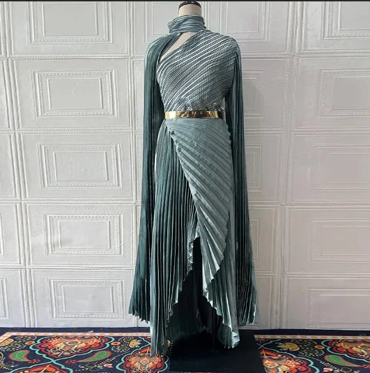 Elegant Party Batwing Sleeve Shawl Split Long Dresses