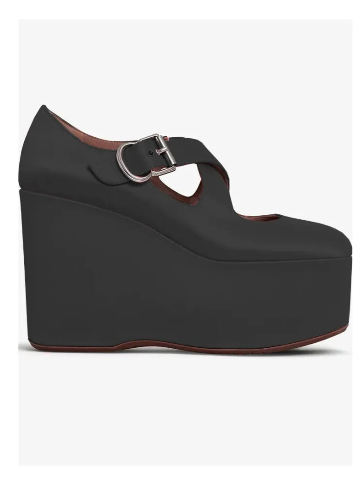 Grass Woven Wedge Heel Thick Soled High Heels Sandals