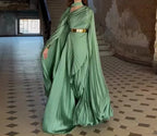Elegant Party Batwing Sleeve Shawl Split Long Dresses