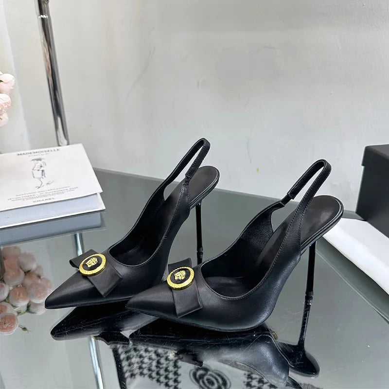Pointed French Bow Light Mouth Heels